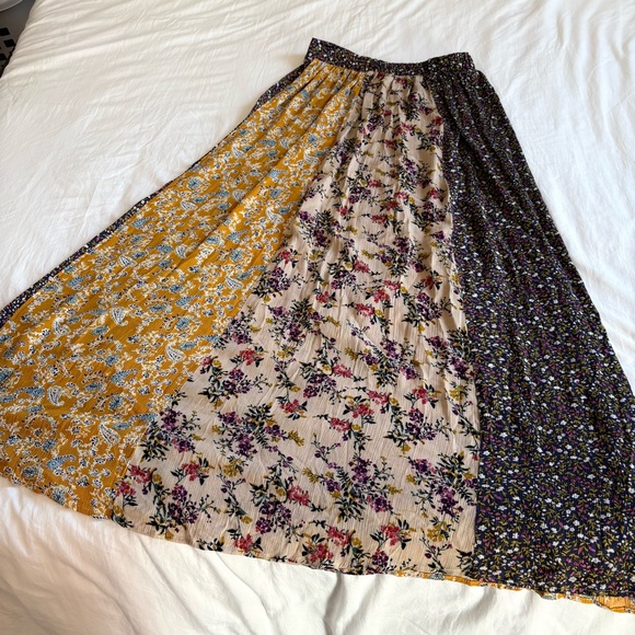 New NATURAL LIFE Valentina patchwork 
Mixed Floral Maxi Skirt boho Size Small - Picture 10 of 11